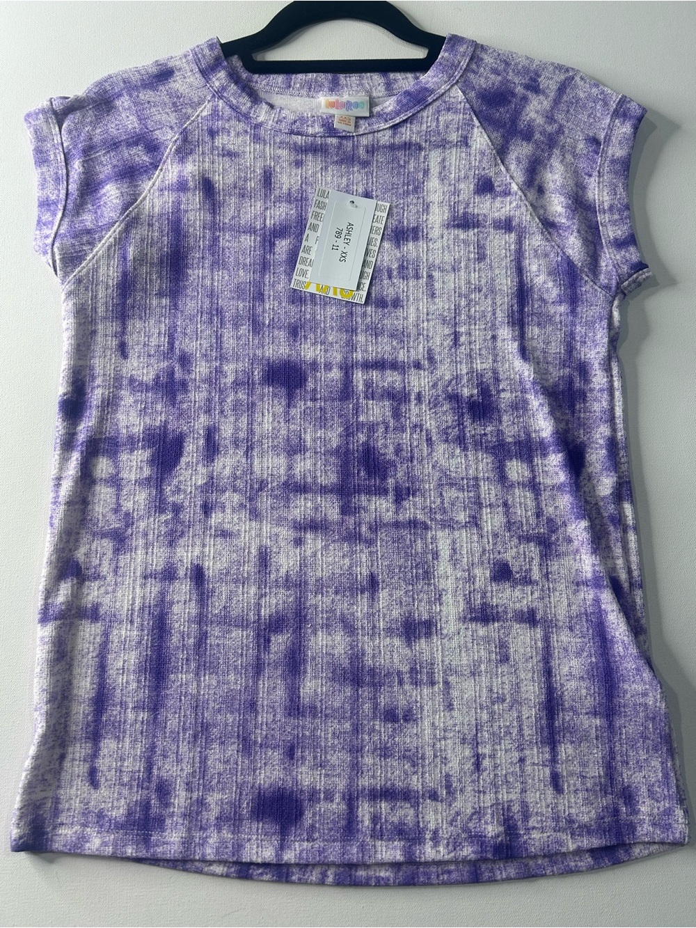NWT Lularoe XXS Ashley Purple Heathered Crew Neck T-Shirt